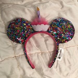 Birthday Rainbow Cupcake Minnie Ears Disney